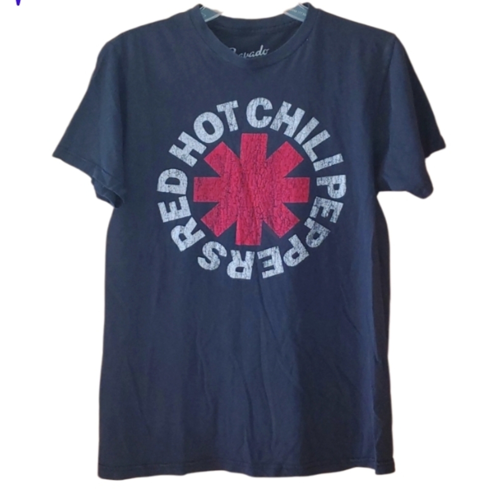 Red Hot Chili Peppers Black with Red Asterik Graphic Short Sleeve Shirt Size Med